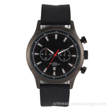 New Design Metal Watches with Soft Silicone Strap, for Men